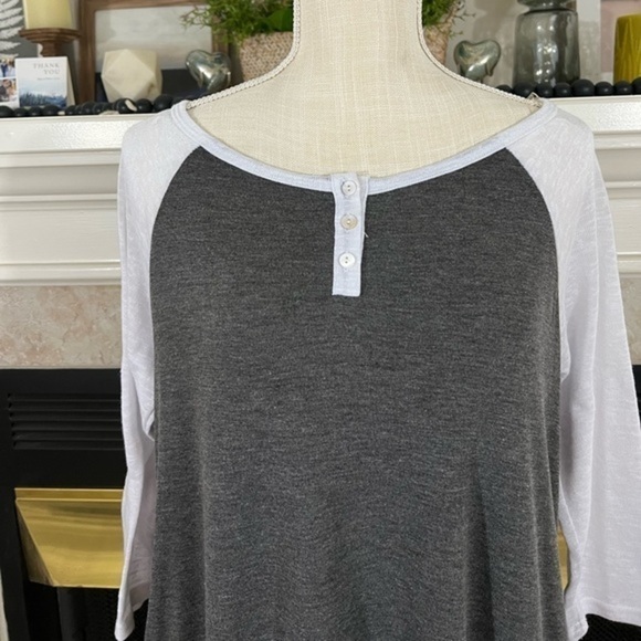 Umgee Raglan Mini a Line Henley Dress - Picture 3 of 10